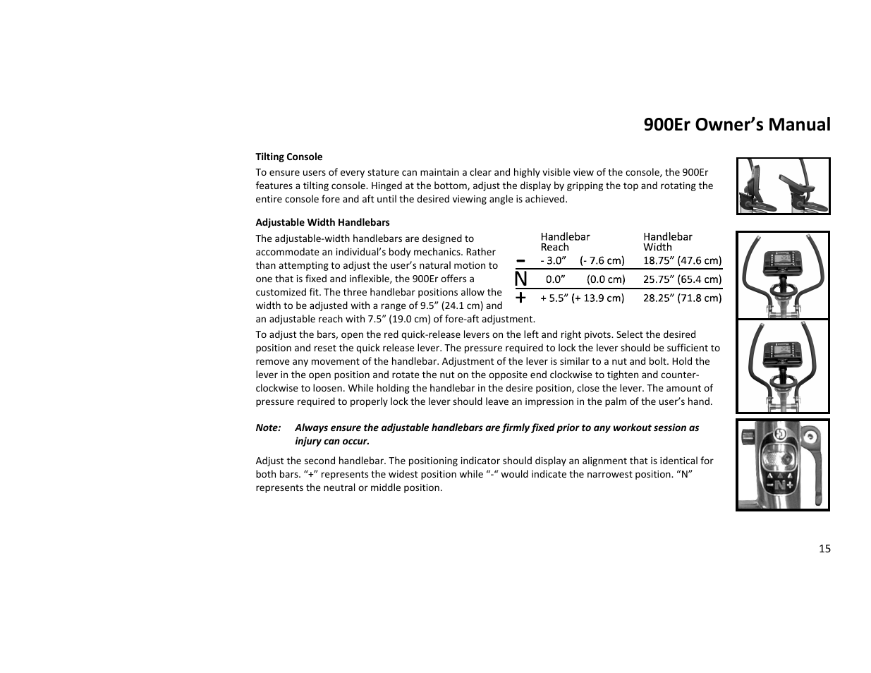 900er owner’s manual | Diamondback Fitness 900Er User Manual | Page 15 / 52