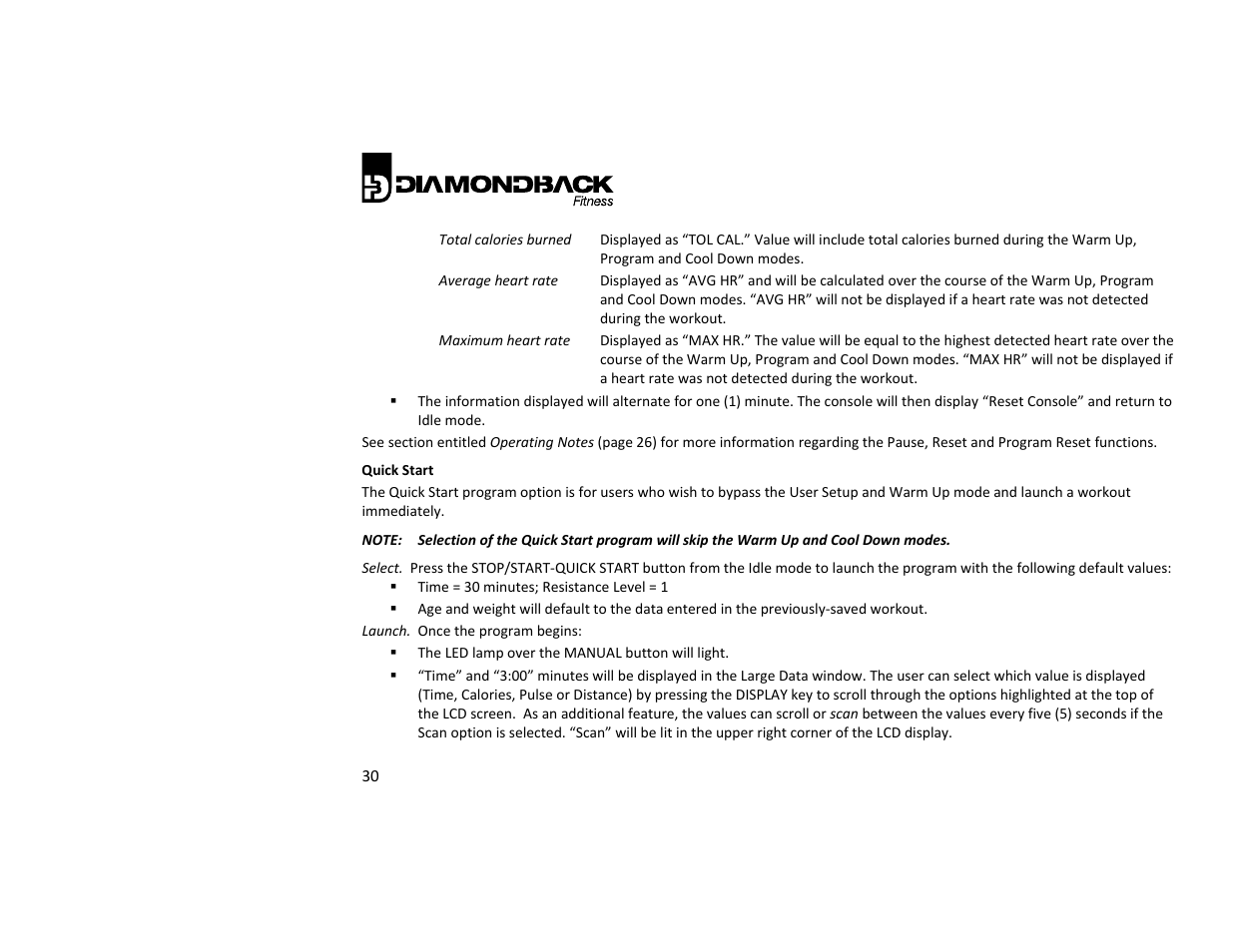 Diamondback Fitness 900Er User Manual | Page 30 / 52