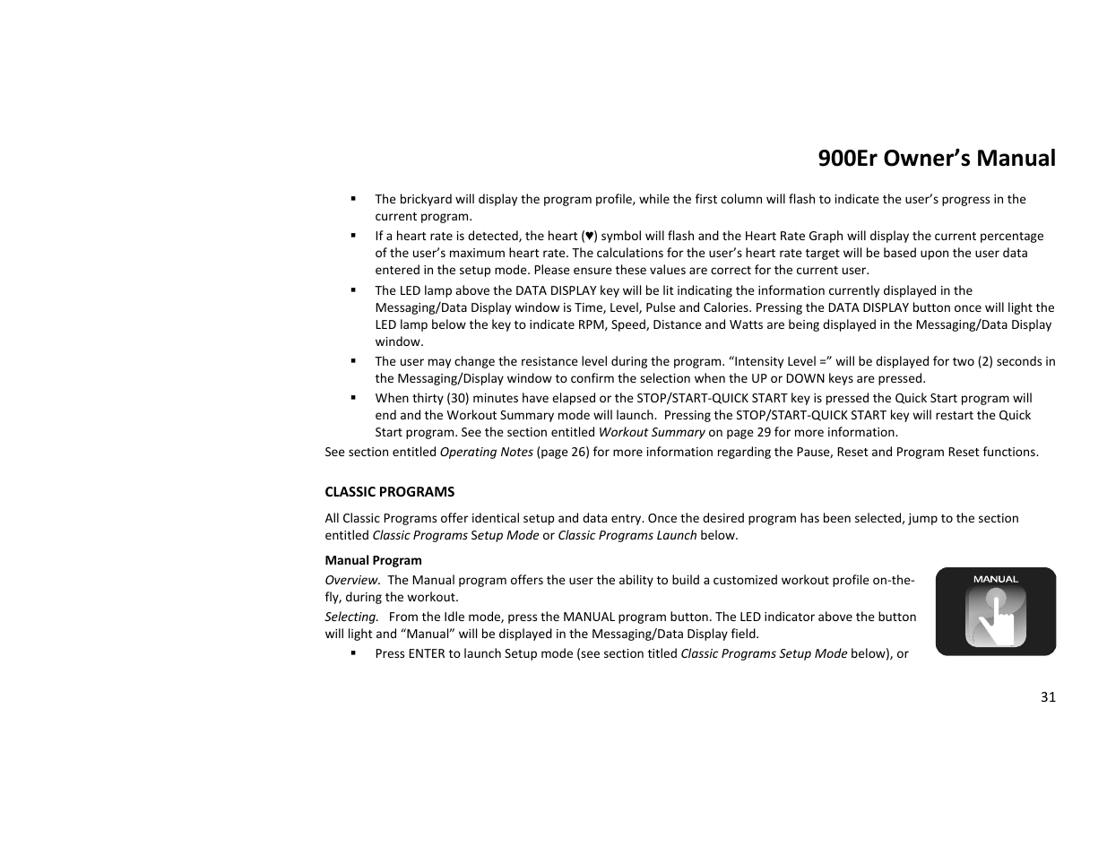 900er owner’s manual | Diamondback Fitness 900Er User Manual | Page 31 / 52
