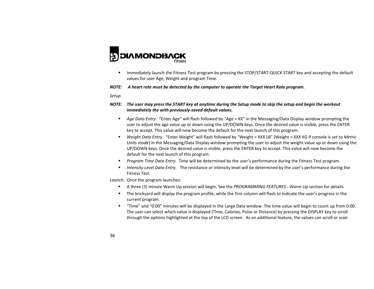 Diamondback Fitness 900Er User Manual | Page 36 / 52