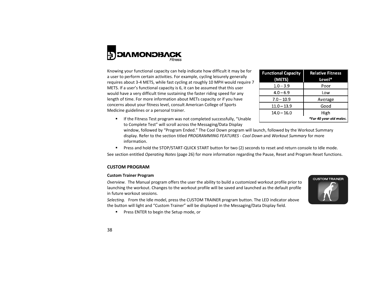 Diamondback Fitness 900Er User Manual | Page 38 / 52