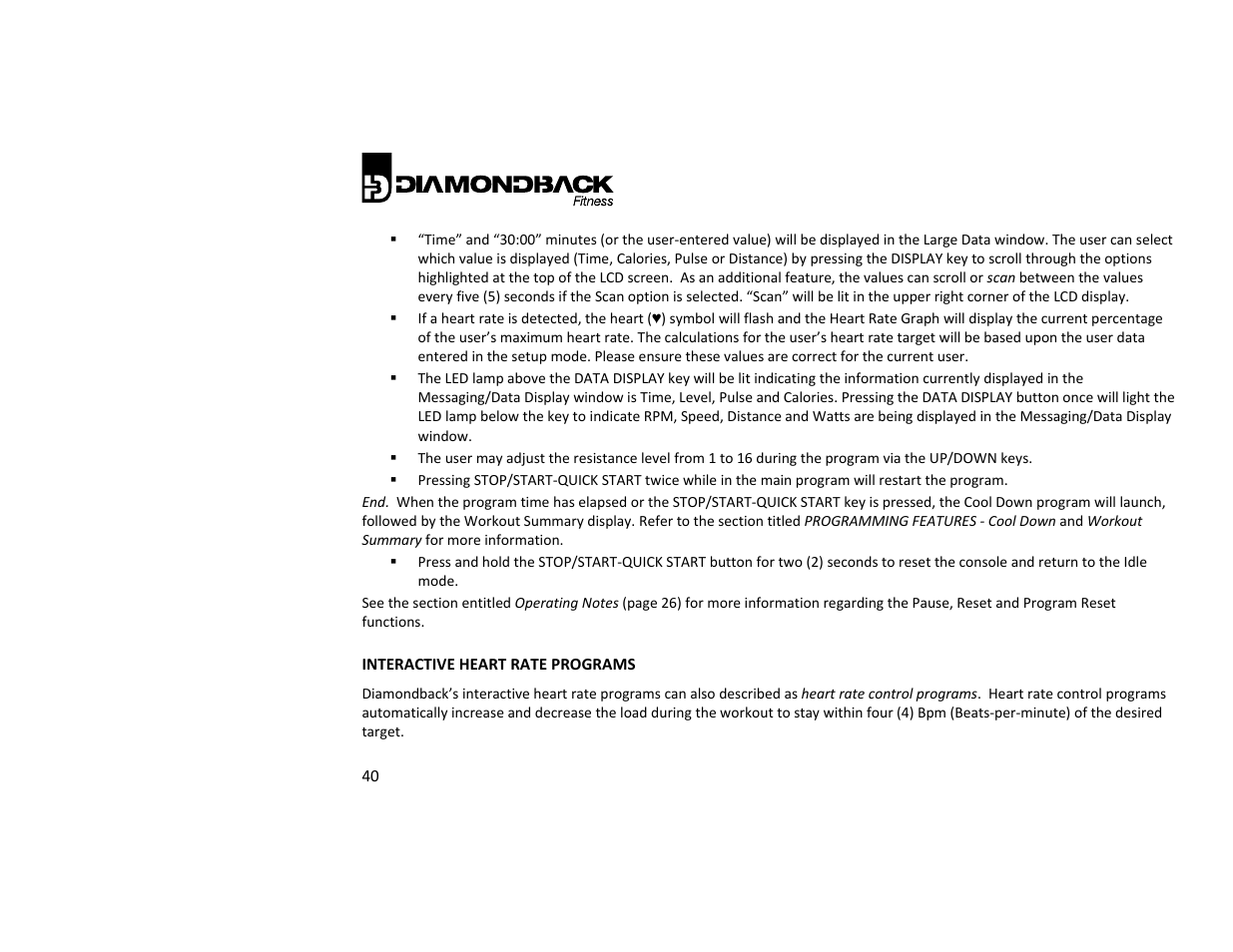 Diamondback Fitness 900Er User Manual | Page 40 / 52
