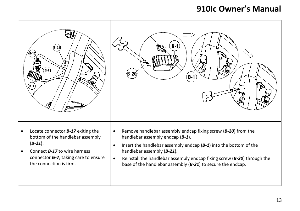 910ic owner’s manual | Diamondback Fitness 910Ic User Manual | Page 13 / 36