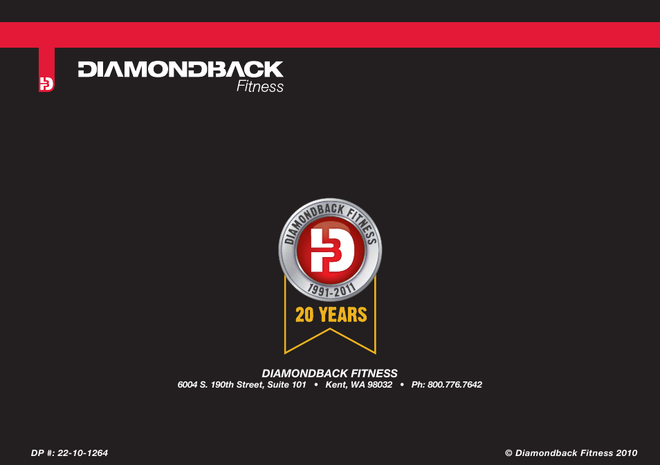 910ic owner's manual back cover - low res 06oct10 | Diamondback Fitness 910Ic User Manual | Page 36 / 36