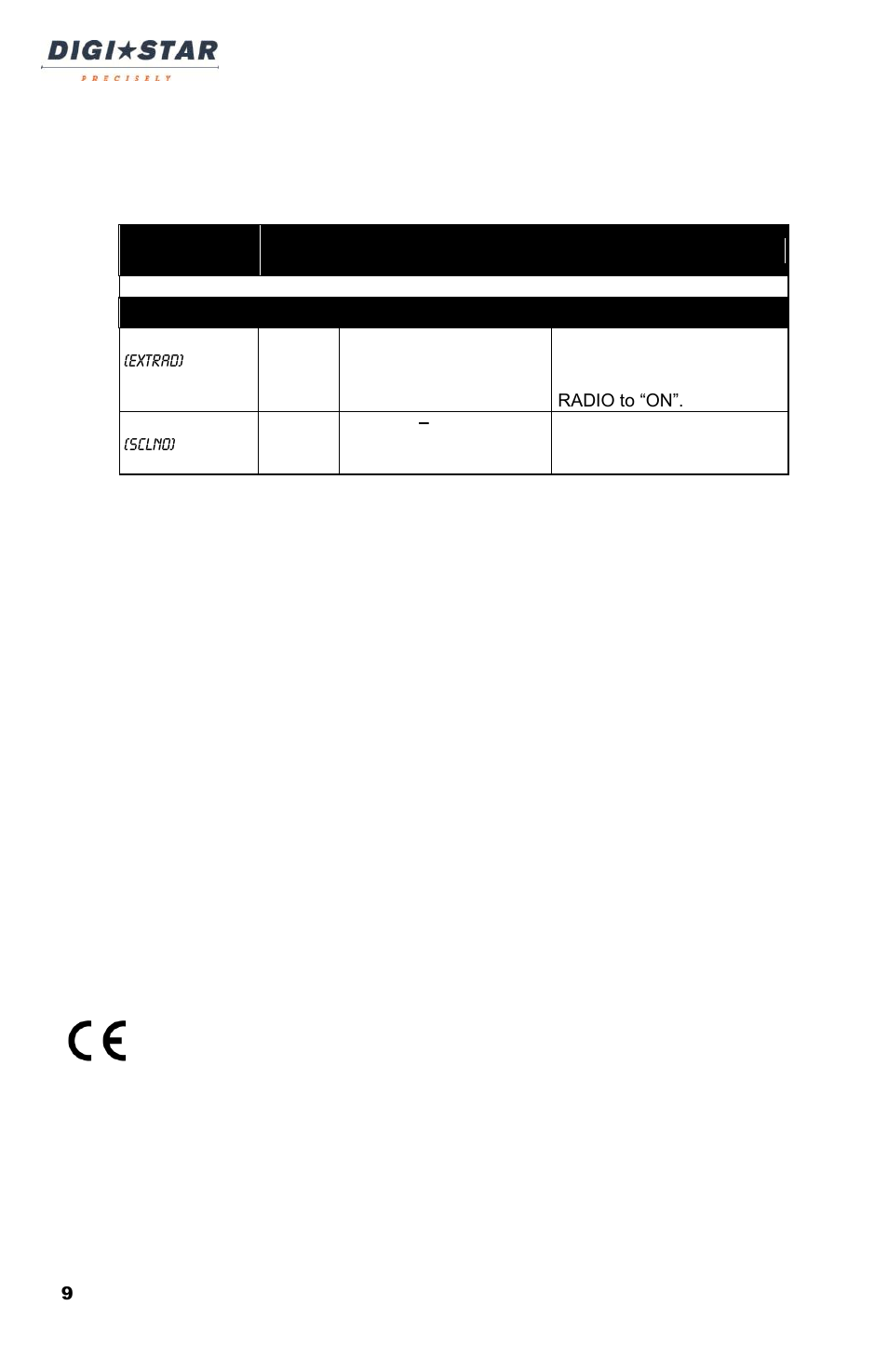Default settings, Agency approvals | Digi-Star ERM-2.4 User Manual | Page 9 / 11