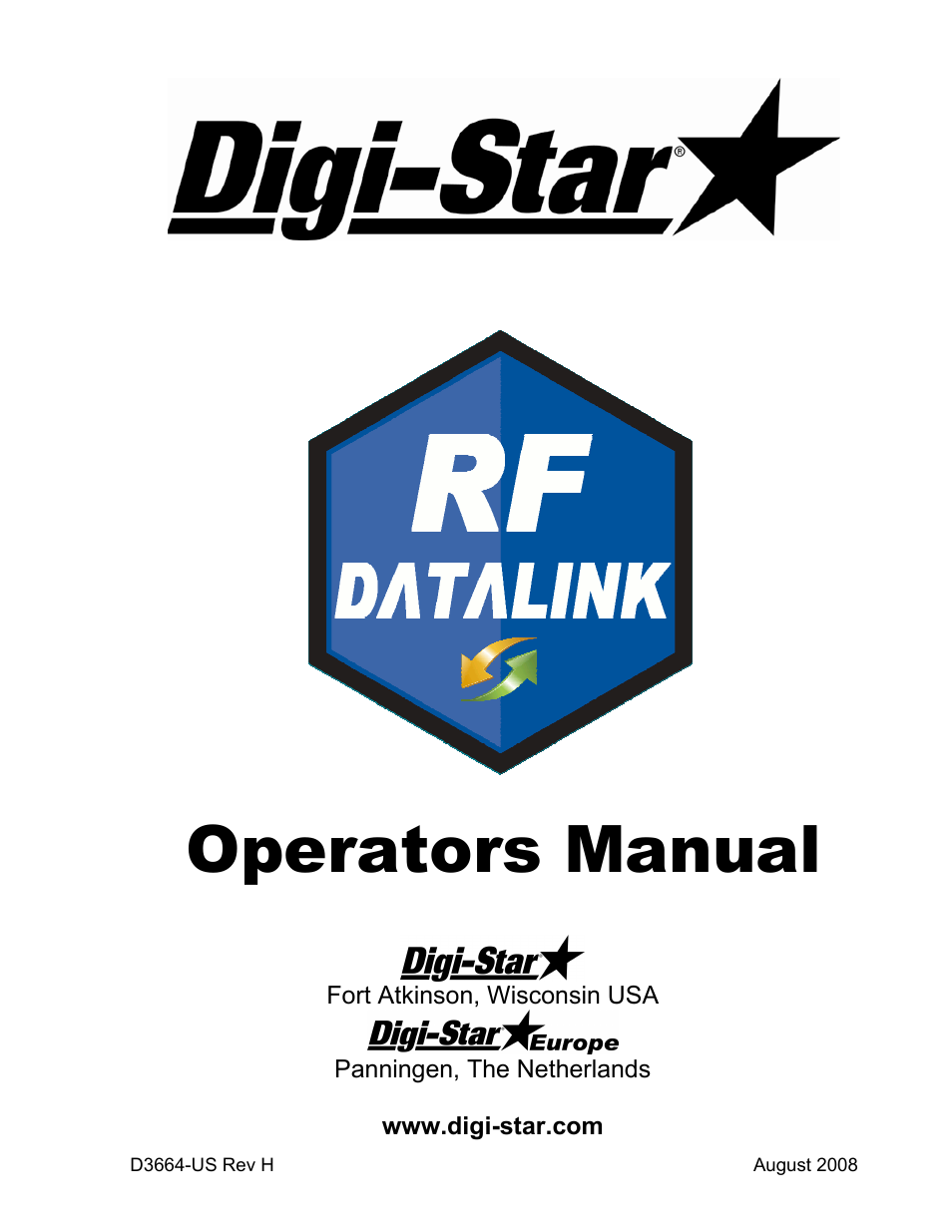 Digi-Star RF DataLink Operators Manual User Manual | 34 pages