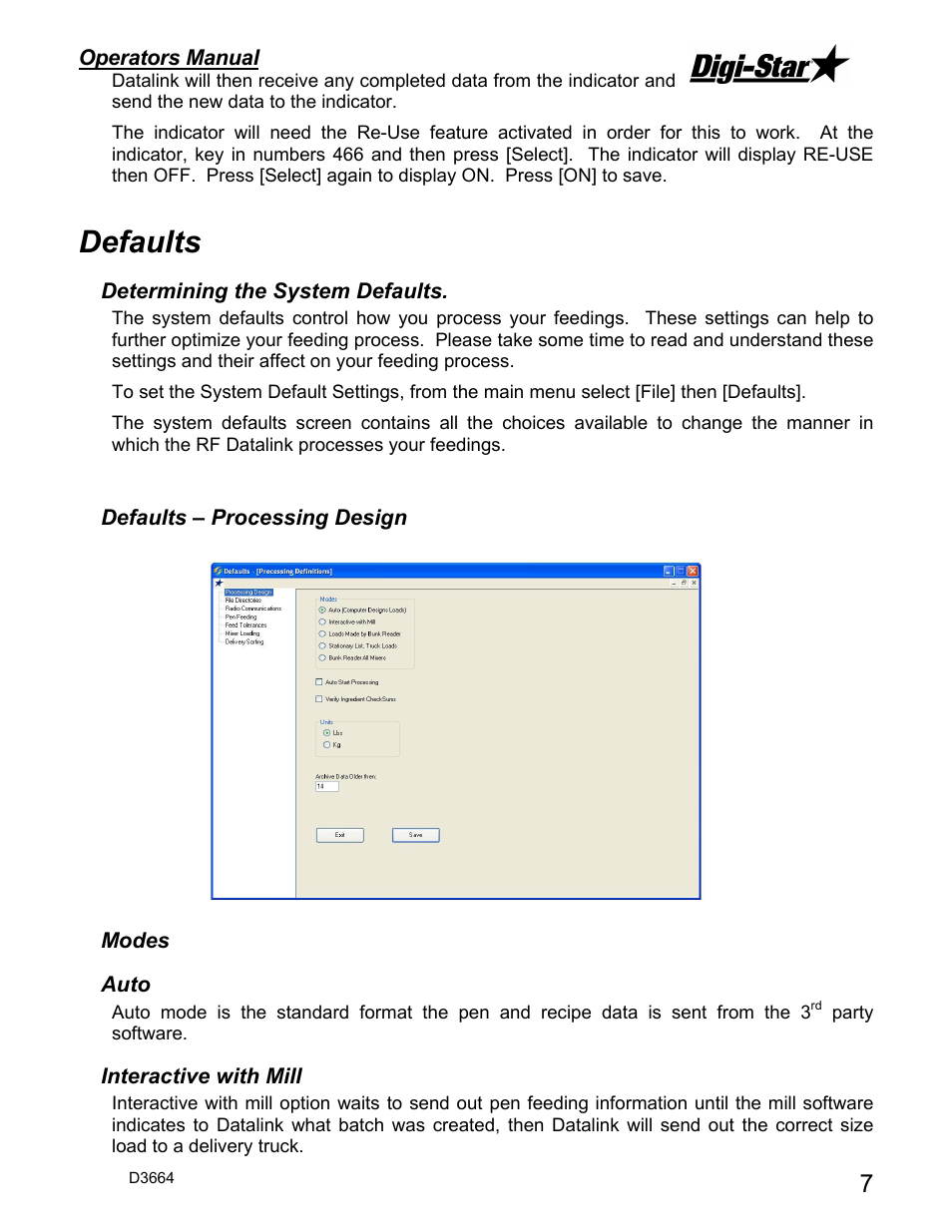 Defaults | Digi-Star RF DataLink Operators Manual User Manual | Page 13 / 34