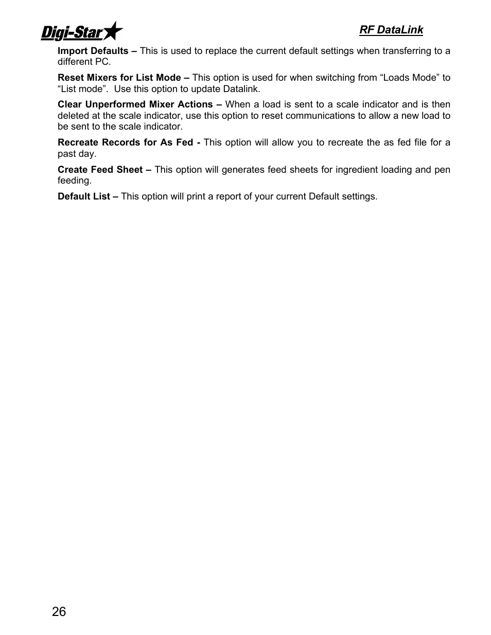 Rf datalink | Digi-Star RF DataLink Operators Manual User Manual | Page 32 / 34