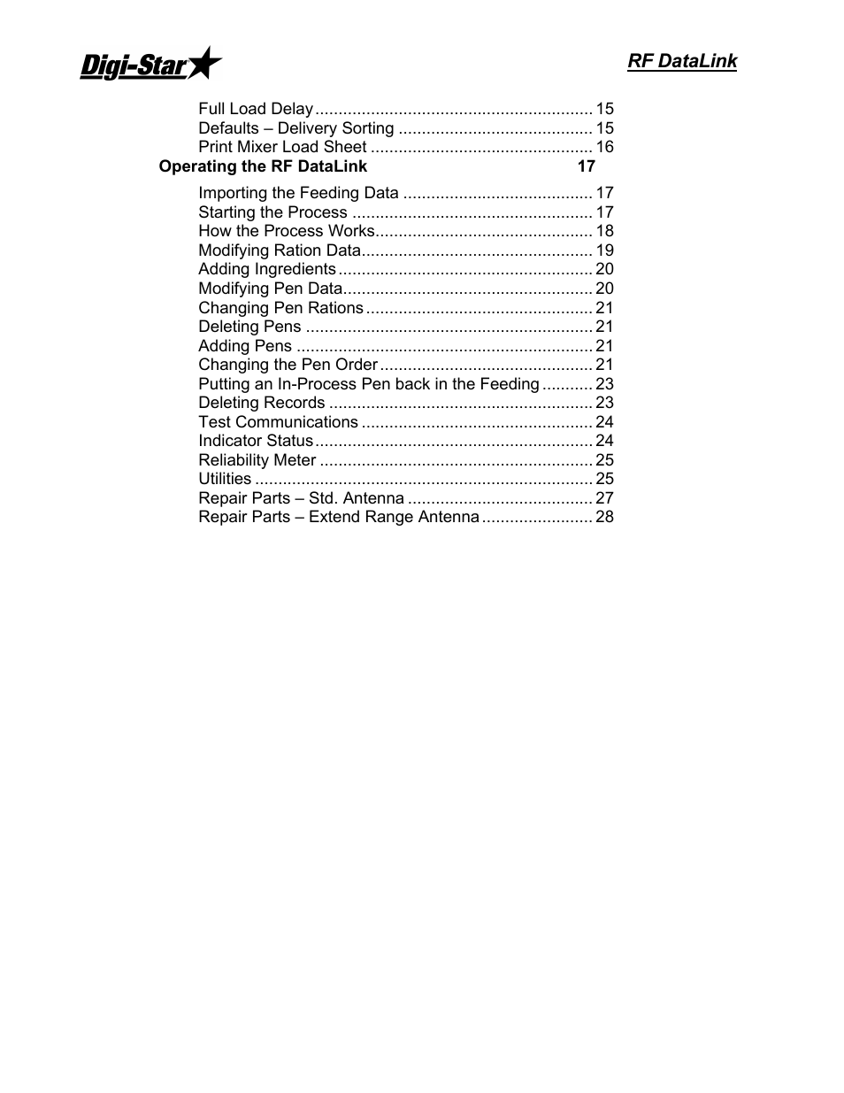 Rf datalink | Digi-Star RF DataLink Operators Manual User Manual | Page 6 / 34