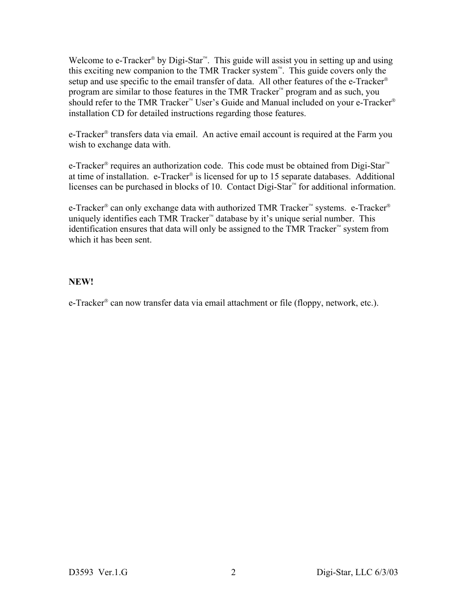 Digi-Star e-Tracker II User Manual | Page 2 / 10