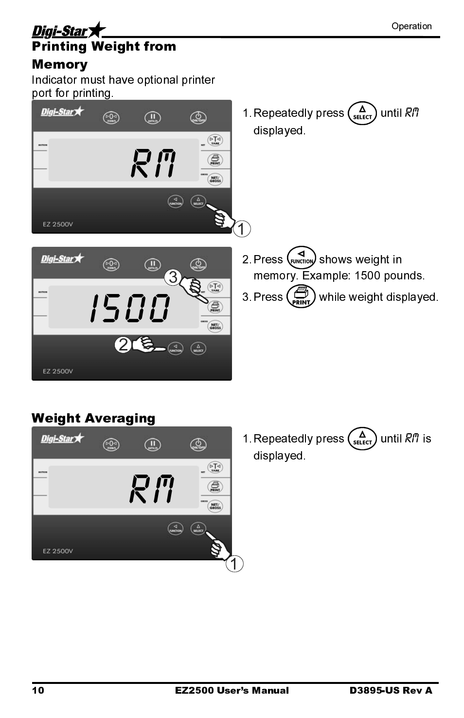 Rm i500, Weight averaging | Digi-Star EZ2500 User Manual | Page 14 / 26