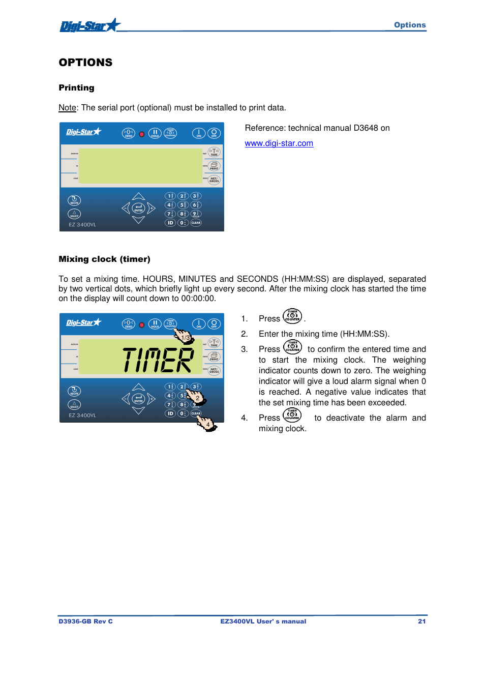 Options | Digi-Star EZ3400VL User Manual | Page 21 / 33