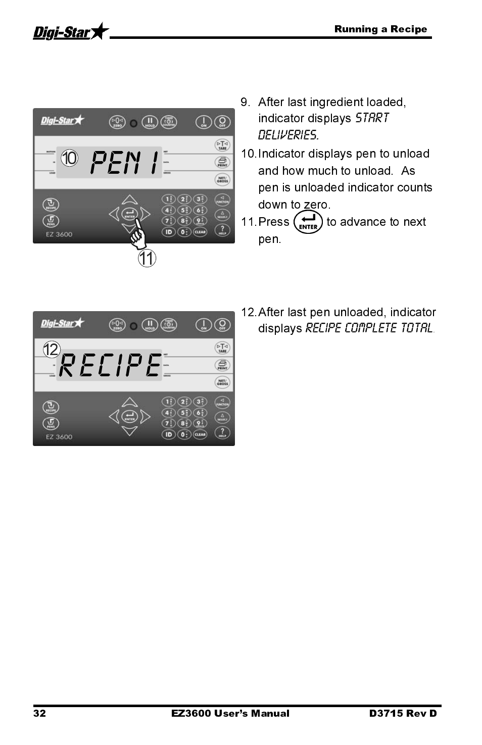 Pen i recipe | Digi-Star EZ 3600 Manual DataKey User Manual | Page 36 / 50