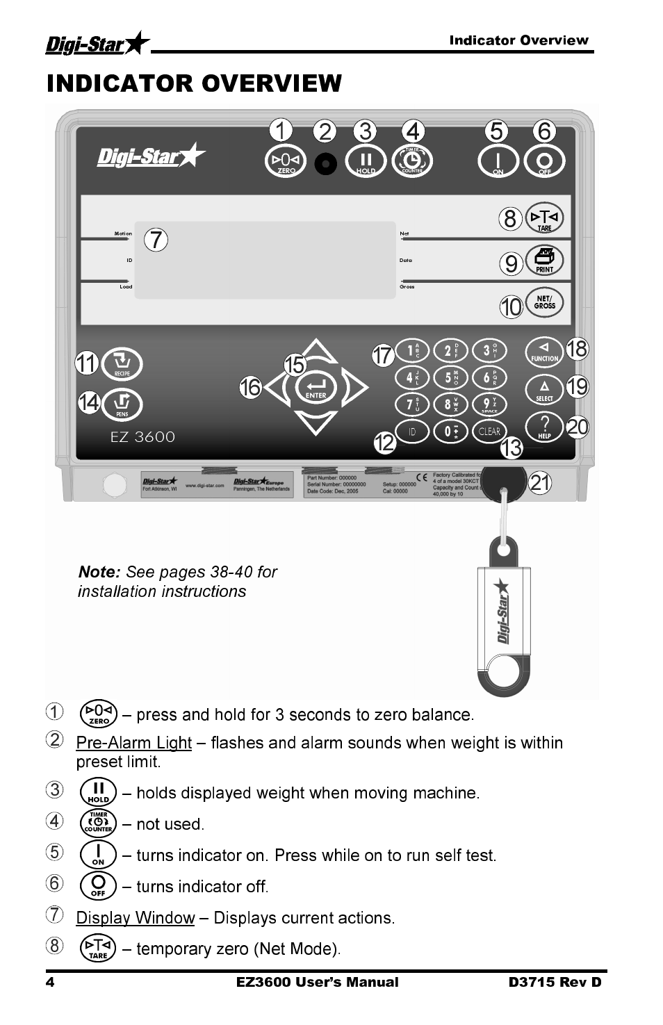 Digi-Star EZ 3600 Manual DataKey User Manual | Page 8 / 50