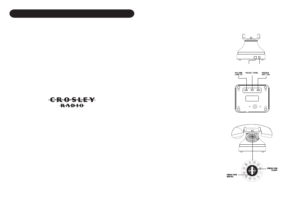 Warranty, Line in handset, Off on hi low | Set up | Crosley Radio CR62 User Manual | Page 2 / 2