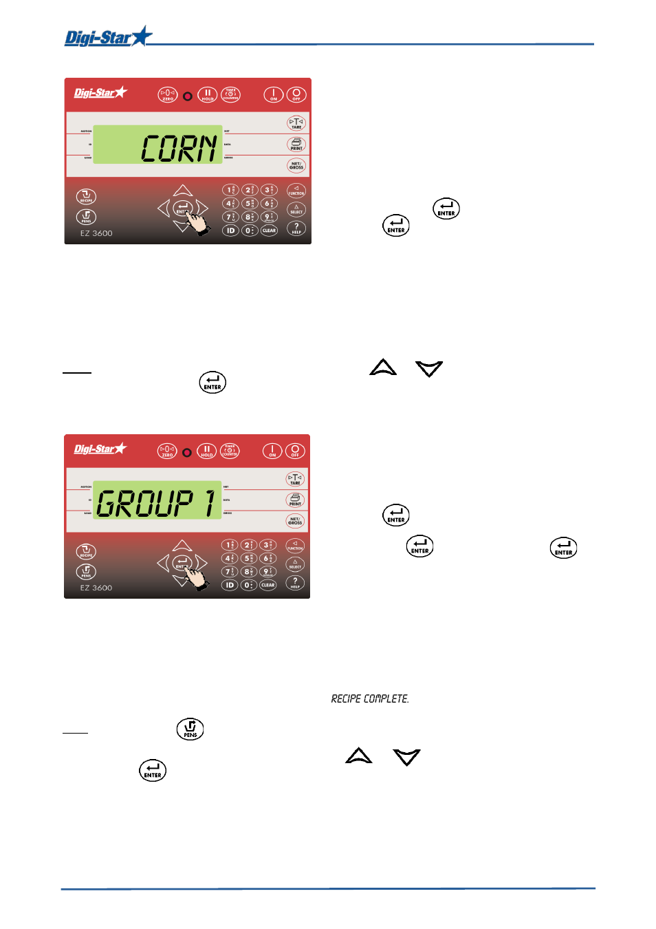 Feeding groups, Corn group 1 | Digi-Star EZ 3600V Manual USB User Manual | Page 13 / 43