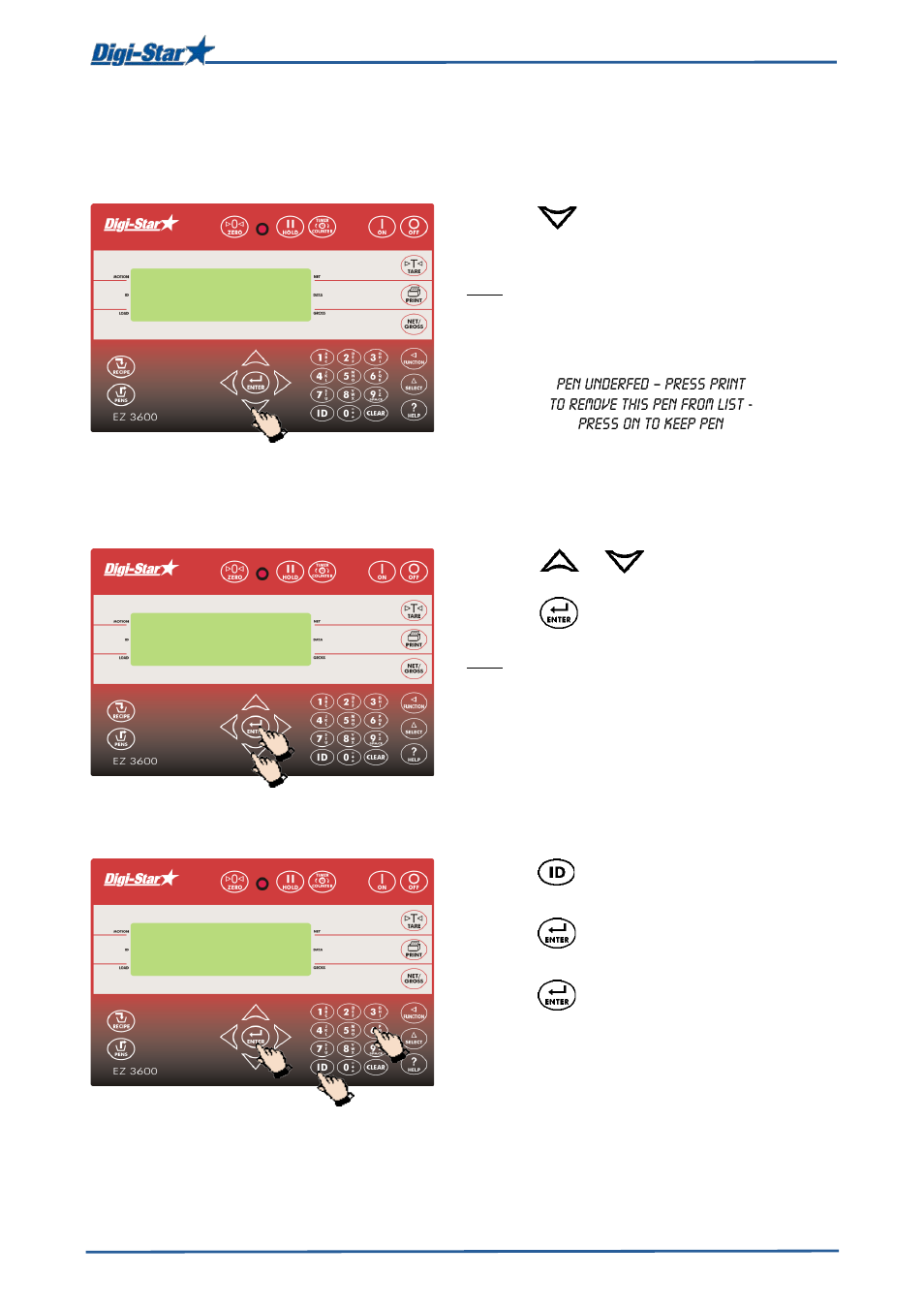 Advanced functions, Partially feeding groups, Return to the skipped ingredient | Changing the feeding cycle number | Digi-Star EZ 3600V Manual USB User Manual | Page 16 / 43