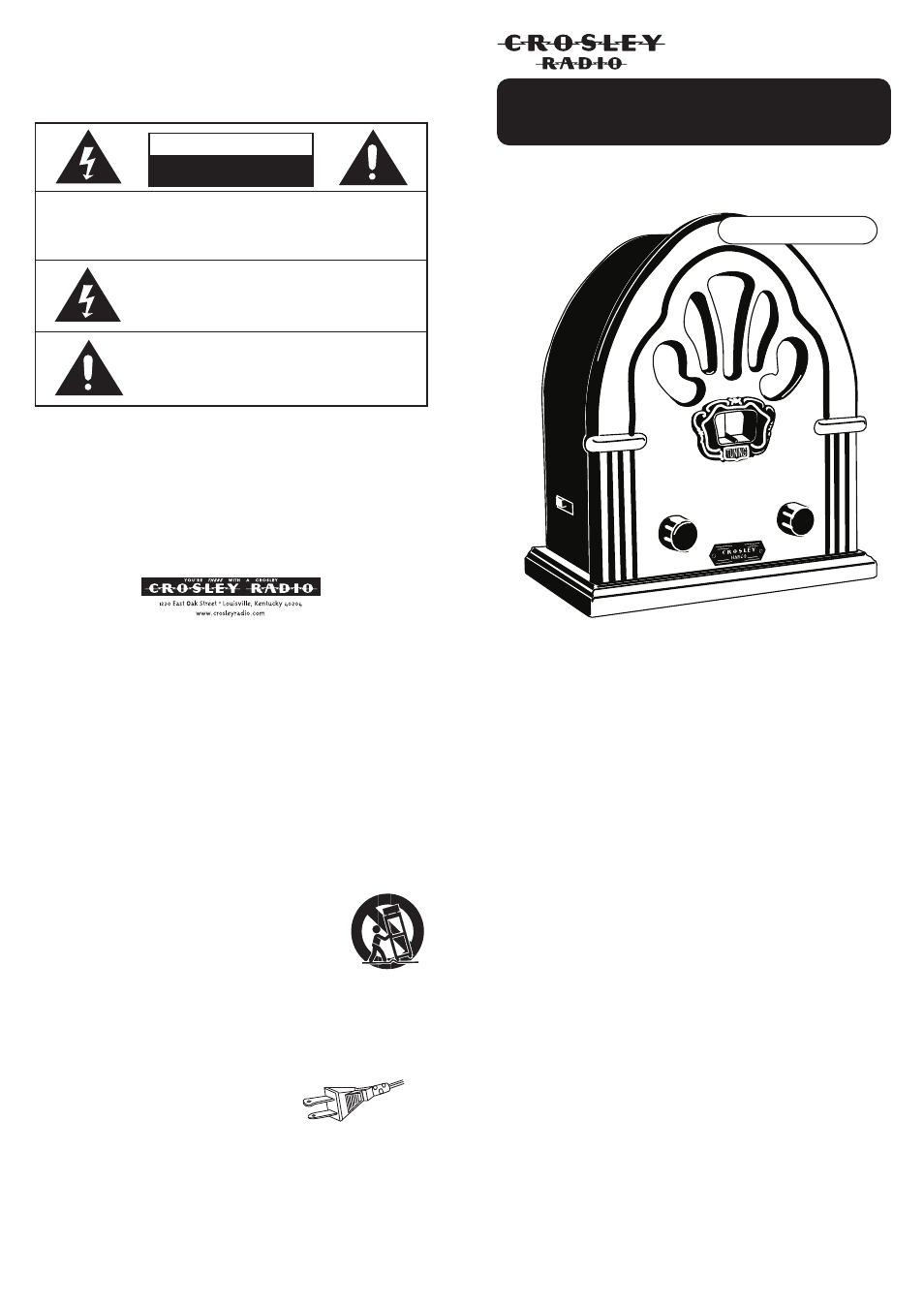 Crosley Radio CR82 User Manual | 2 pages