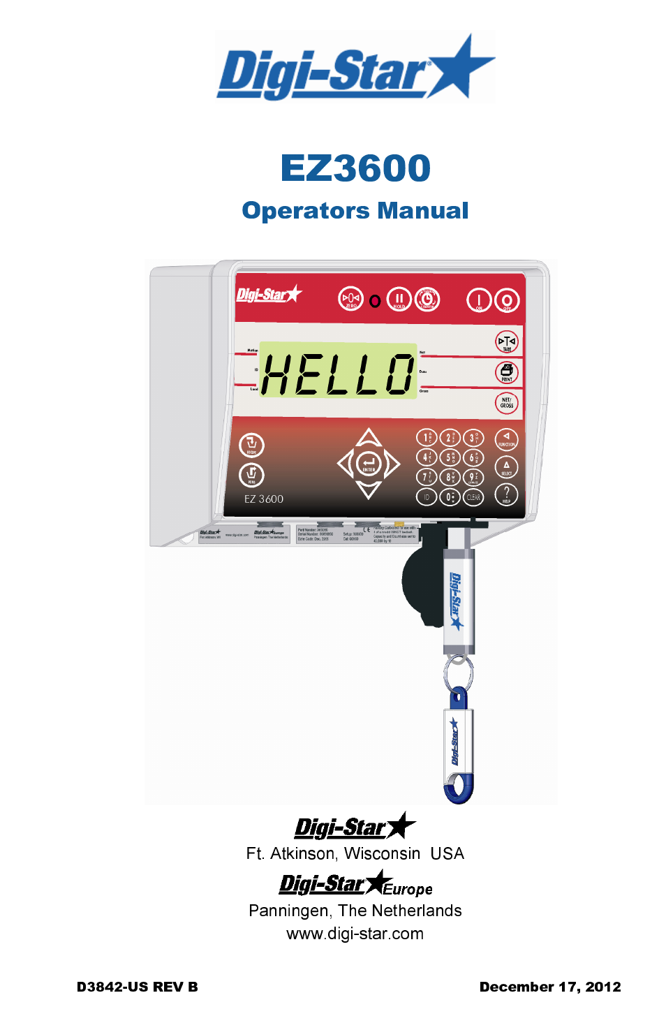 Digi-Star EZ 3600 USB Manual User Manual | 52 pages