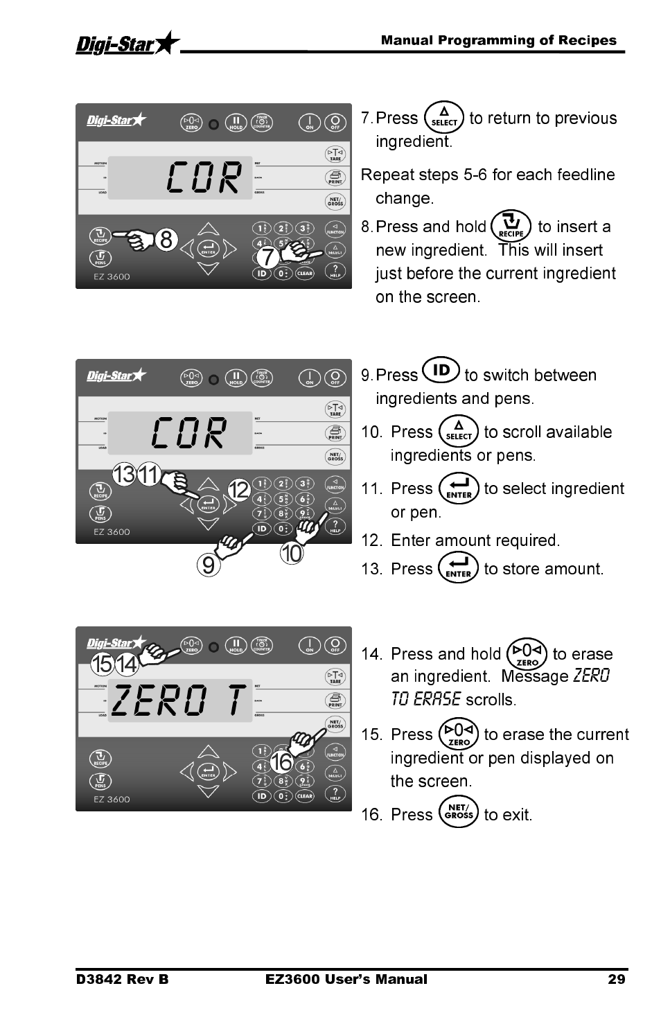 Zero t | Digi-Star EZ 3600 USB Manual User Manual | Page 33 / 52