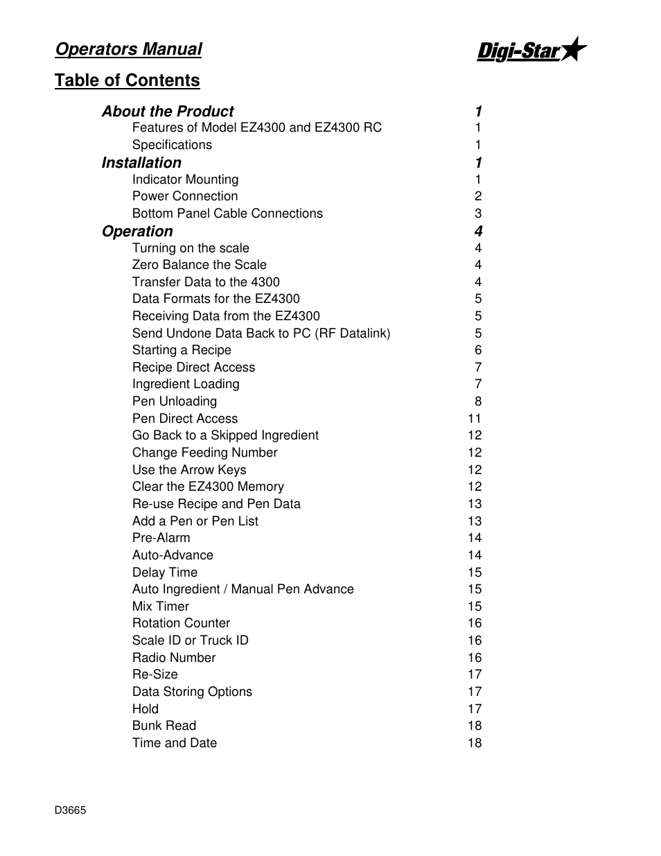 Digi-Star EZ4300 User Manual | Page 3 / 22