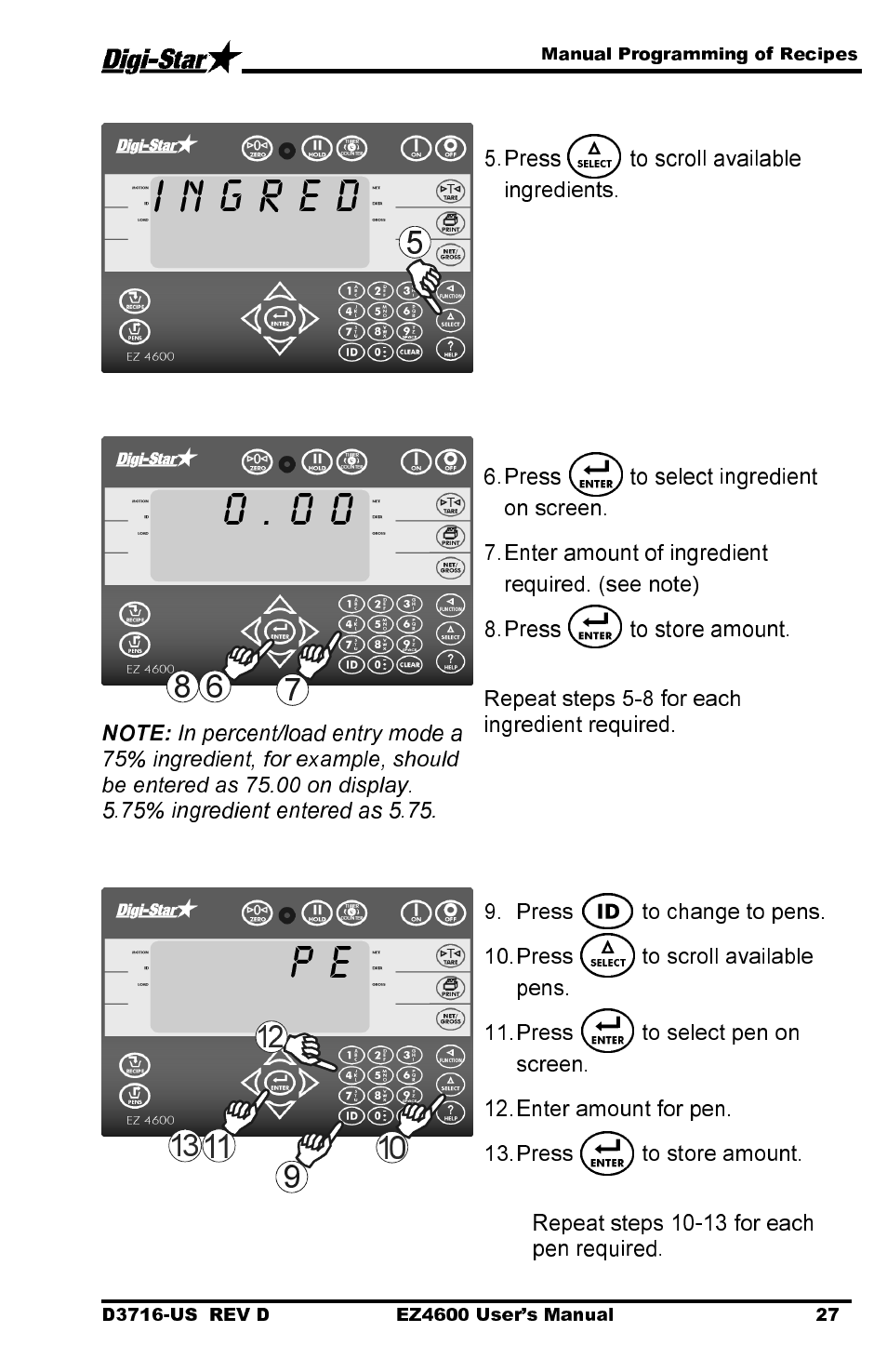 P e 0 . 0 0 | Digi-Star EZ 4600 Manual DataKey User Manual | Page 31 / 51