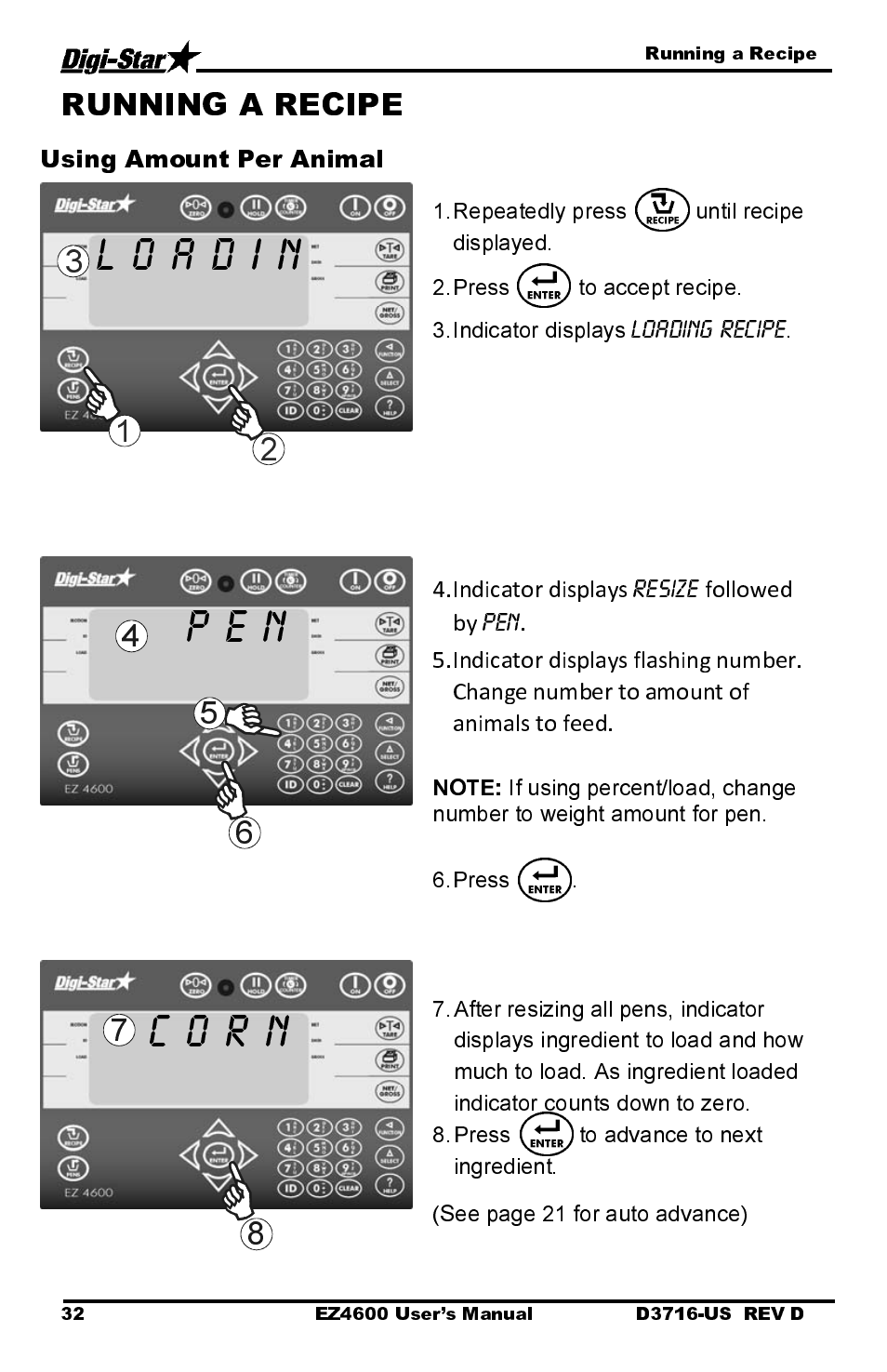 Using amount per animal | Digi-Star EZ 4600 Manual DataKey User Manual | Page 36 / 51