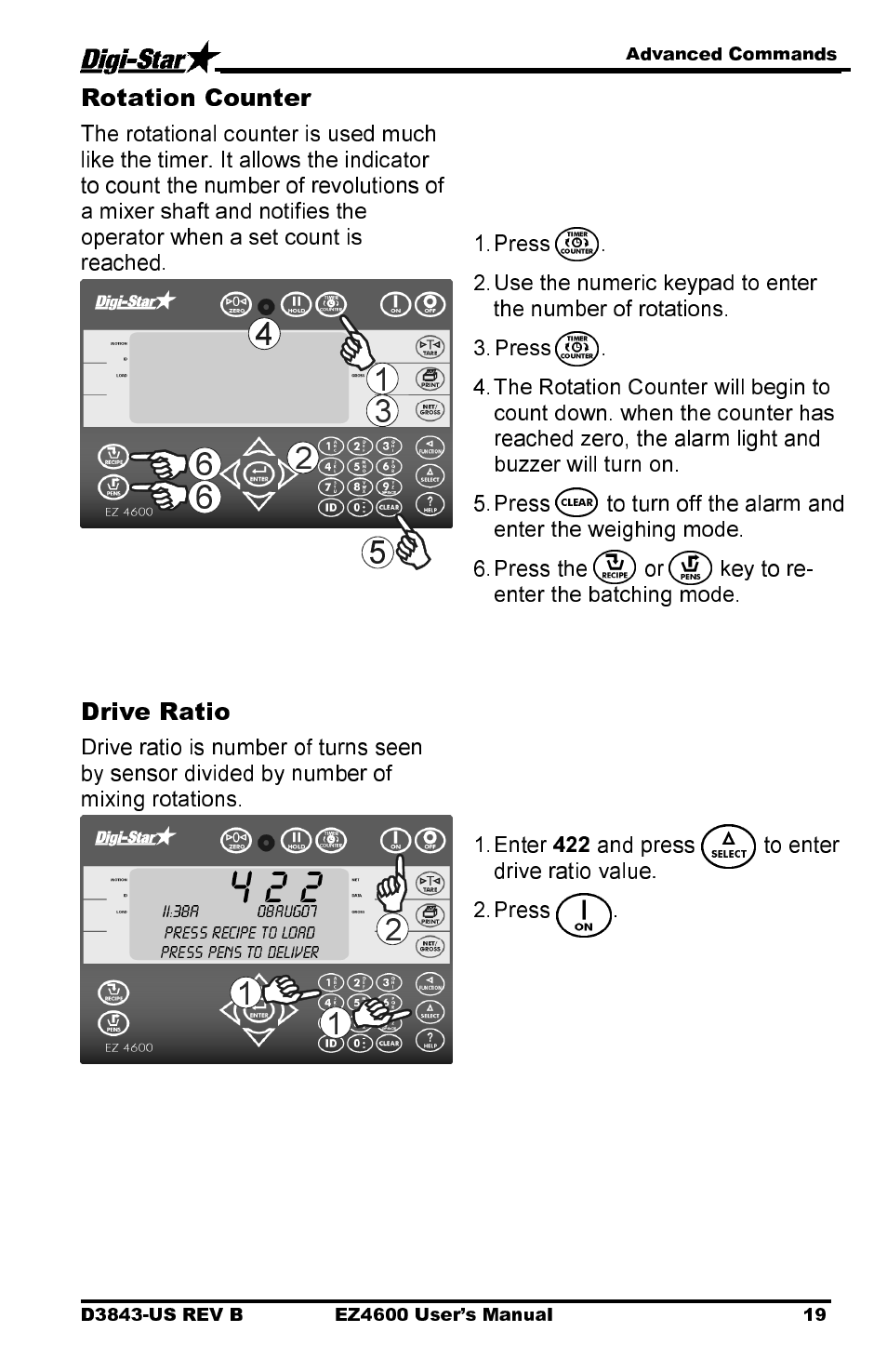 Rotation counter, Drive ratio | Digi-Star EZ 4600 Manual USB User Manual | Page 23 / 53