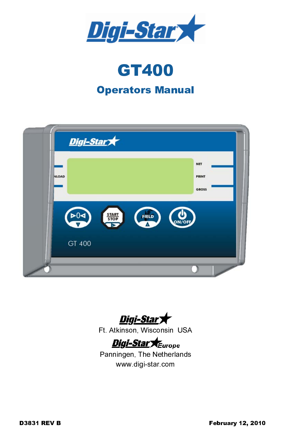 Digi-Star GT400 User Manual | 26 pages