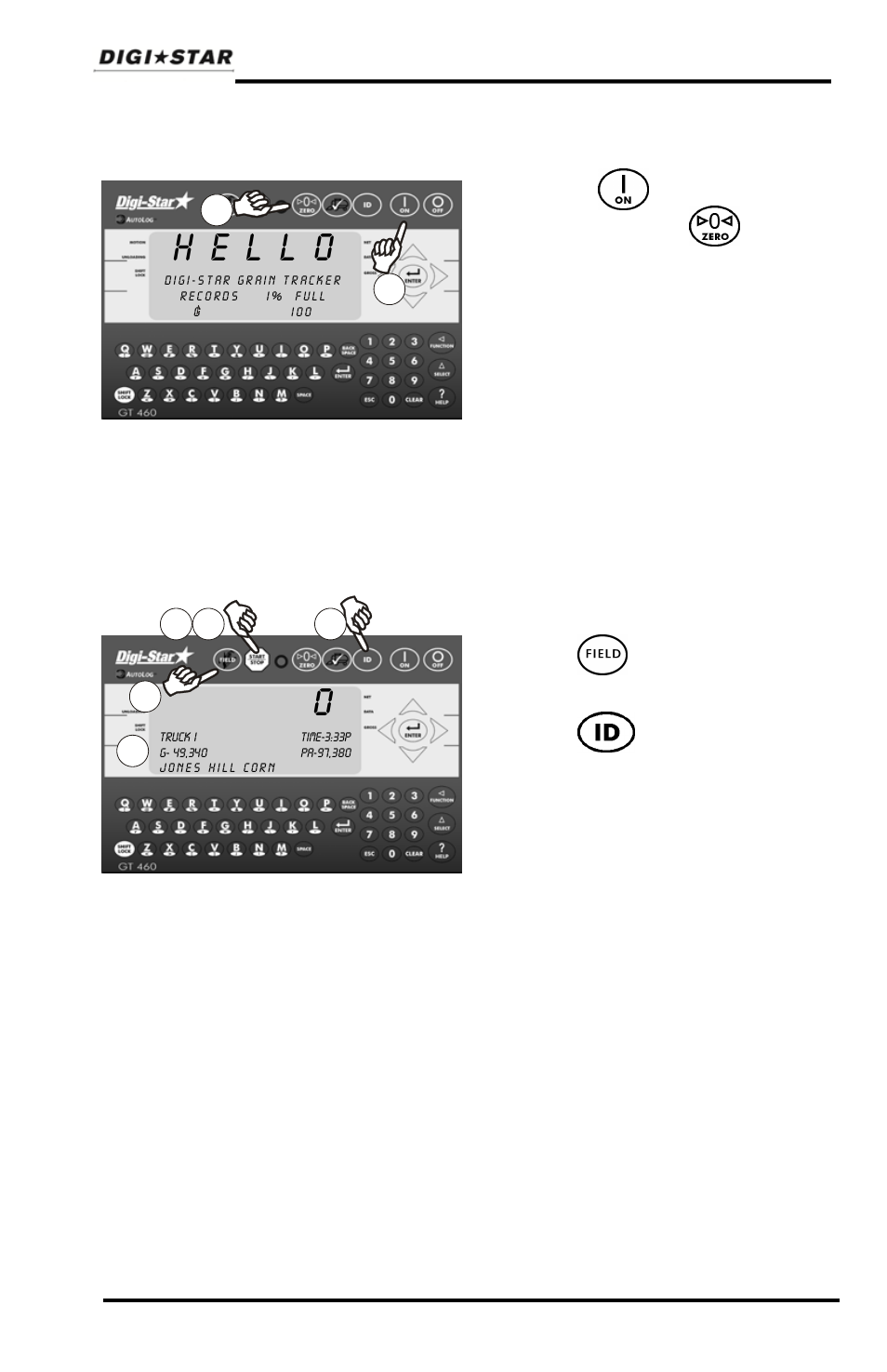 Operation, Turn on indicator, Record data - automatic mode (with autolog2) | Record data - automatic mode (with autolog | Digi-Star GT460 User Manual | Page 17 / 48