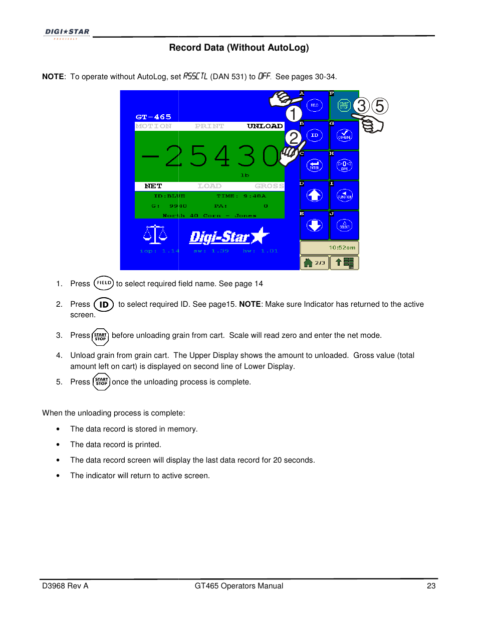 Digi-Star GT465 User Manual | Page 23 / 39