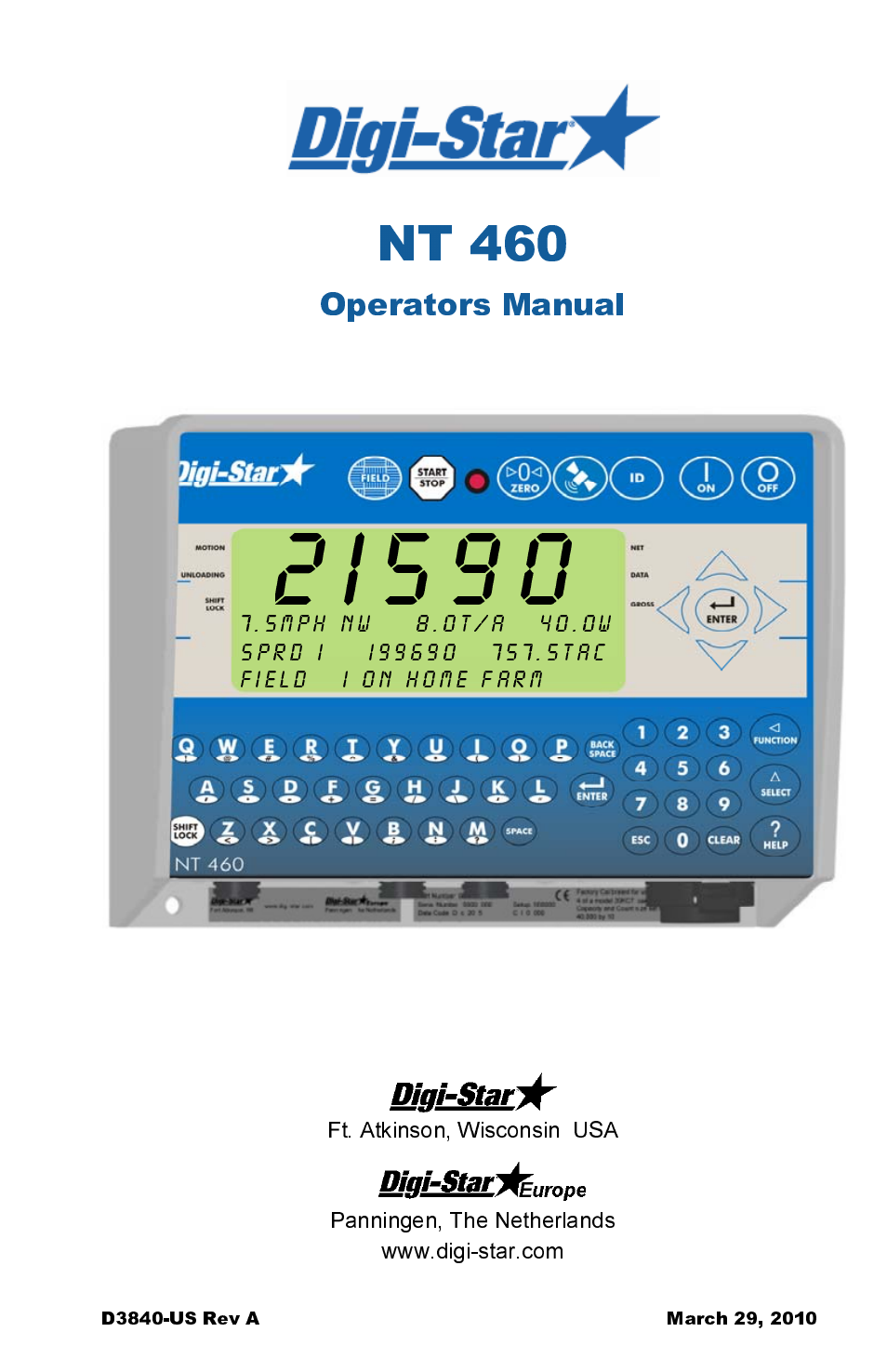 Digi-Star NT 460 User Manual | 45 pages