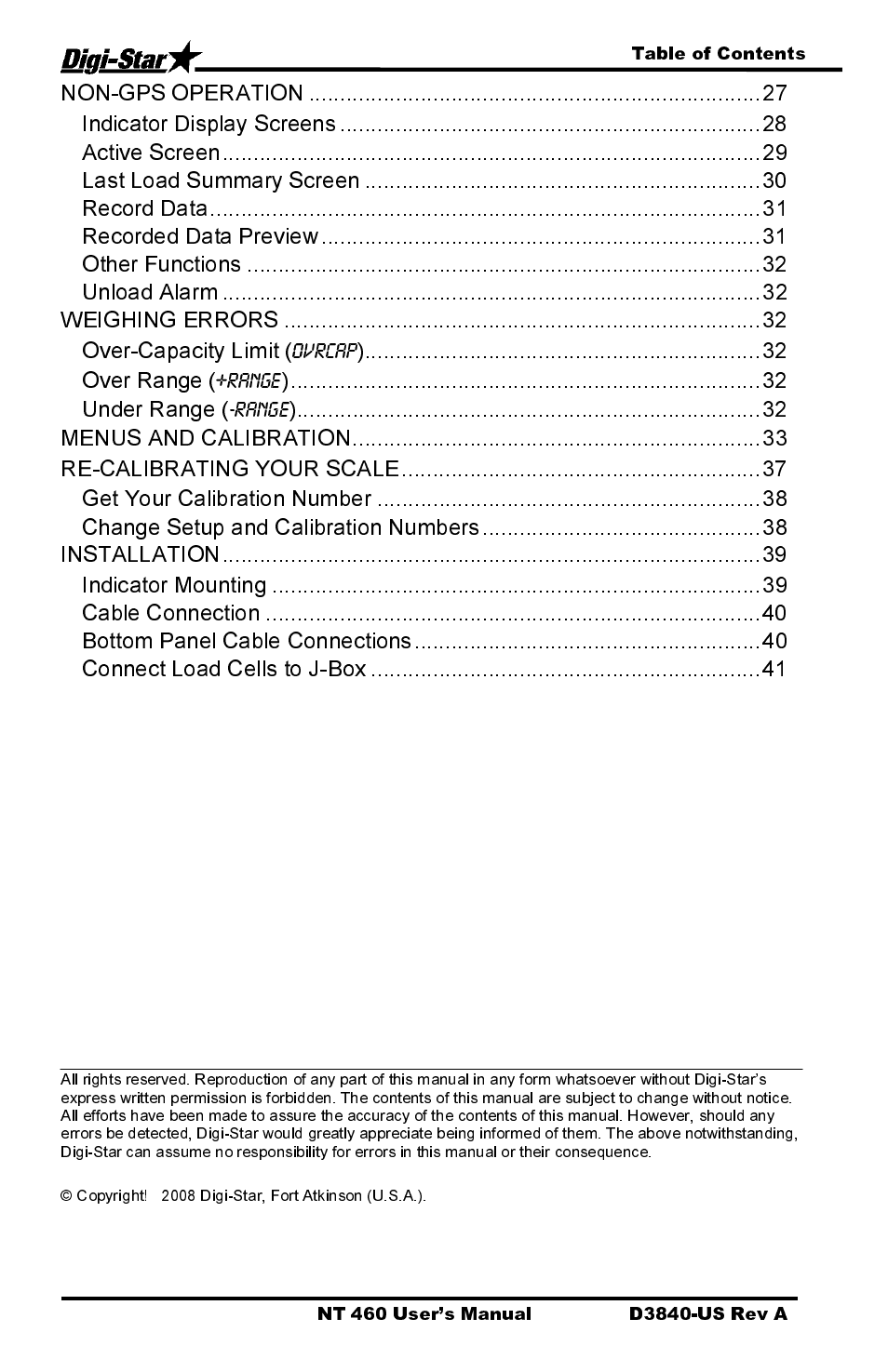 Non-gps operation, Indicator display screens, Active screen | Last load summary screen, Record data, Recorded data preview, Other functions, Unload alarm, Weighing errors, Over-capacity limit | Digi-Star NT 460 User Manual | Page 4 / 45