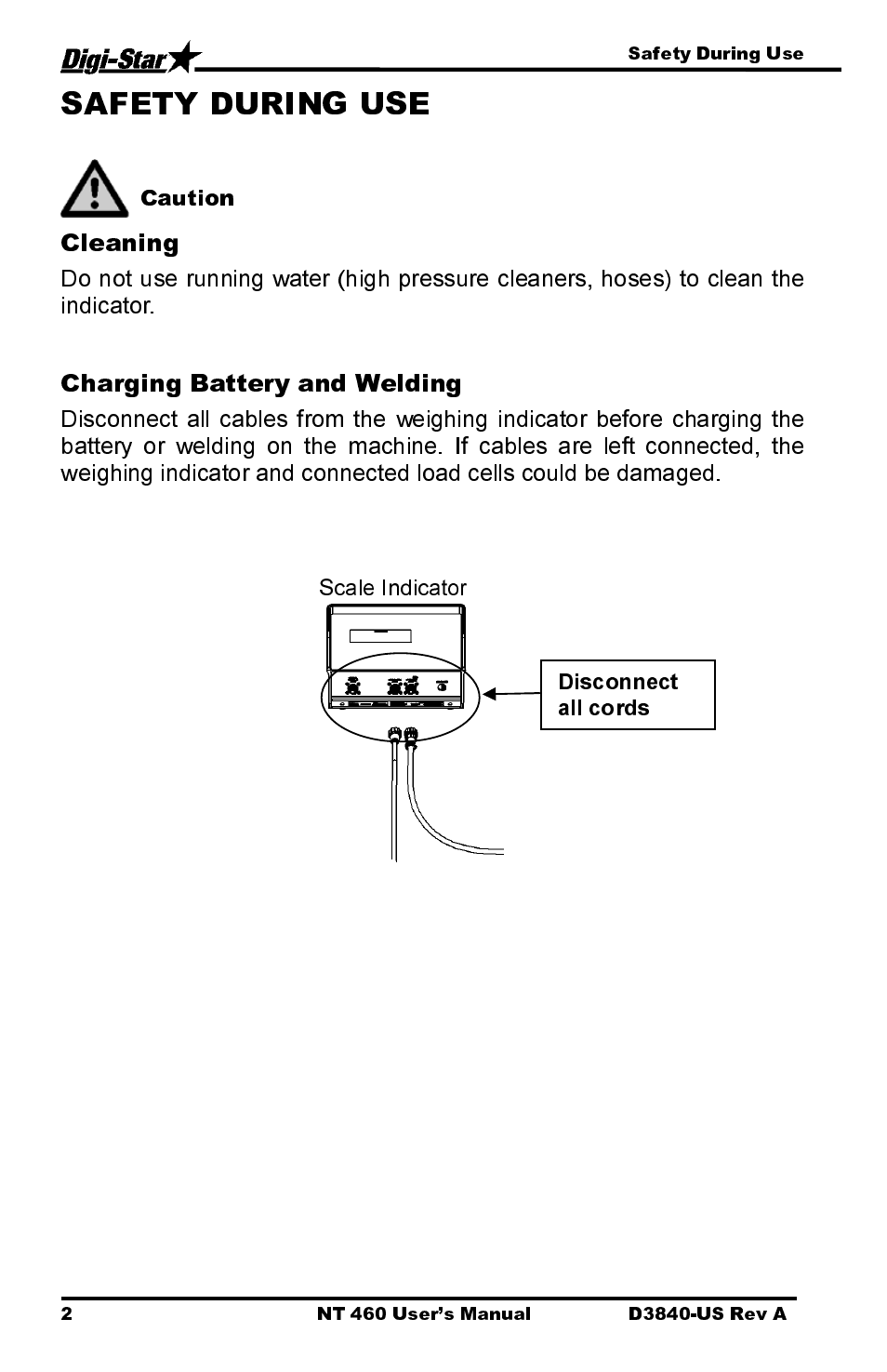 Scale indicator, Safety during use | Digi-Star NT 460 User Manual | Page 6 / 45