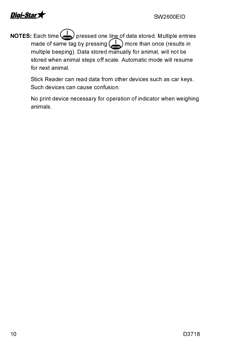 Digi-Star SW2600EID User Manual | Page 10 / 46