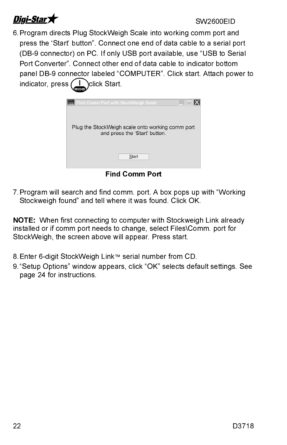 Digi-Star SW2600EID User Manual | Page 22 / 46
