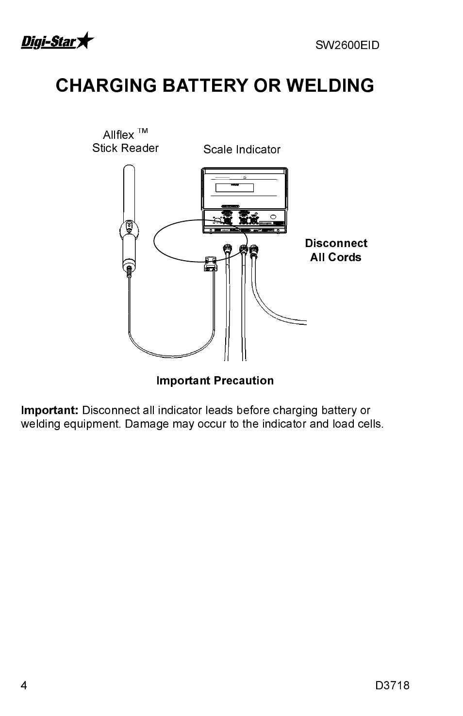 Charging battery or welding | Digi-Star SW2600EID User Manual | Page 4 / 46