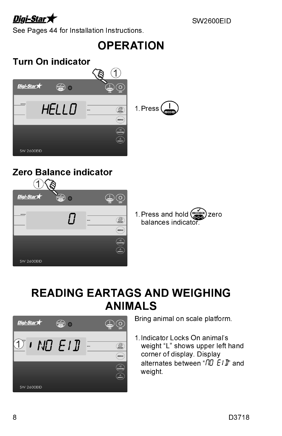 Hello 0 no eid | Digi-Star SW2600EID User Manual | Page 8 / 46