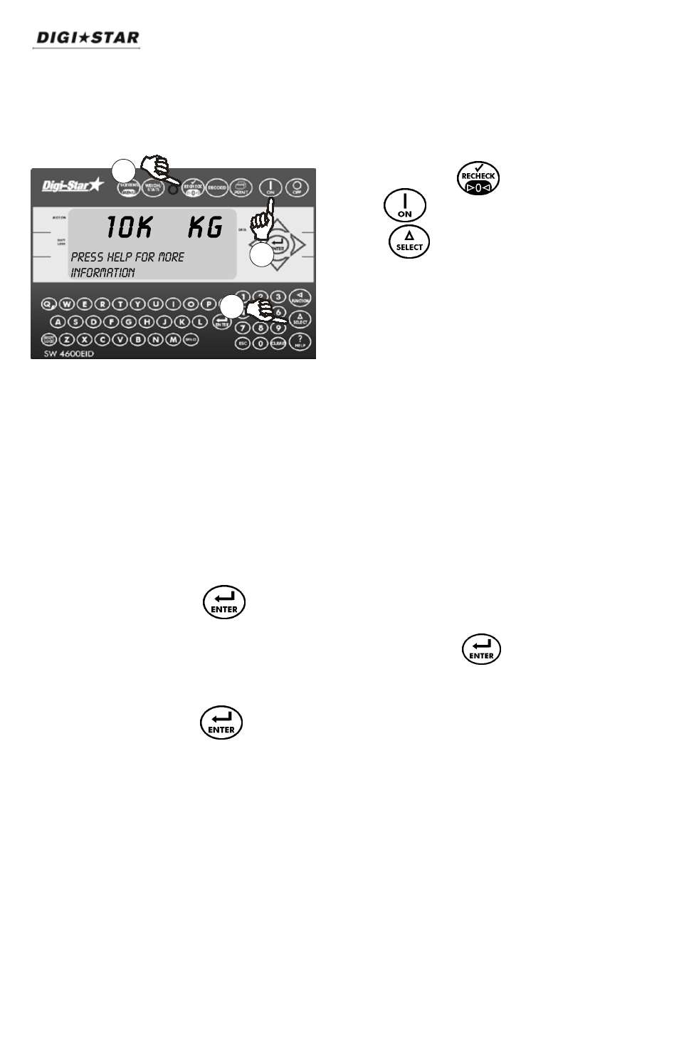 Optional settings, Change setup and calibration, 1 0k k g | Digi-Star SW4600EID User Manual | Page 16 / 45