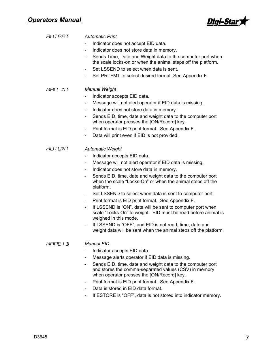 Operators manual | Digi-Star StockWeigh 550 EID User Manual | Page 11 / 38