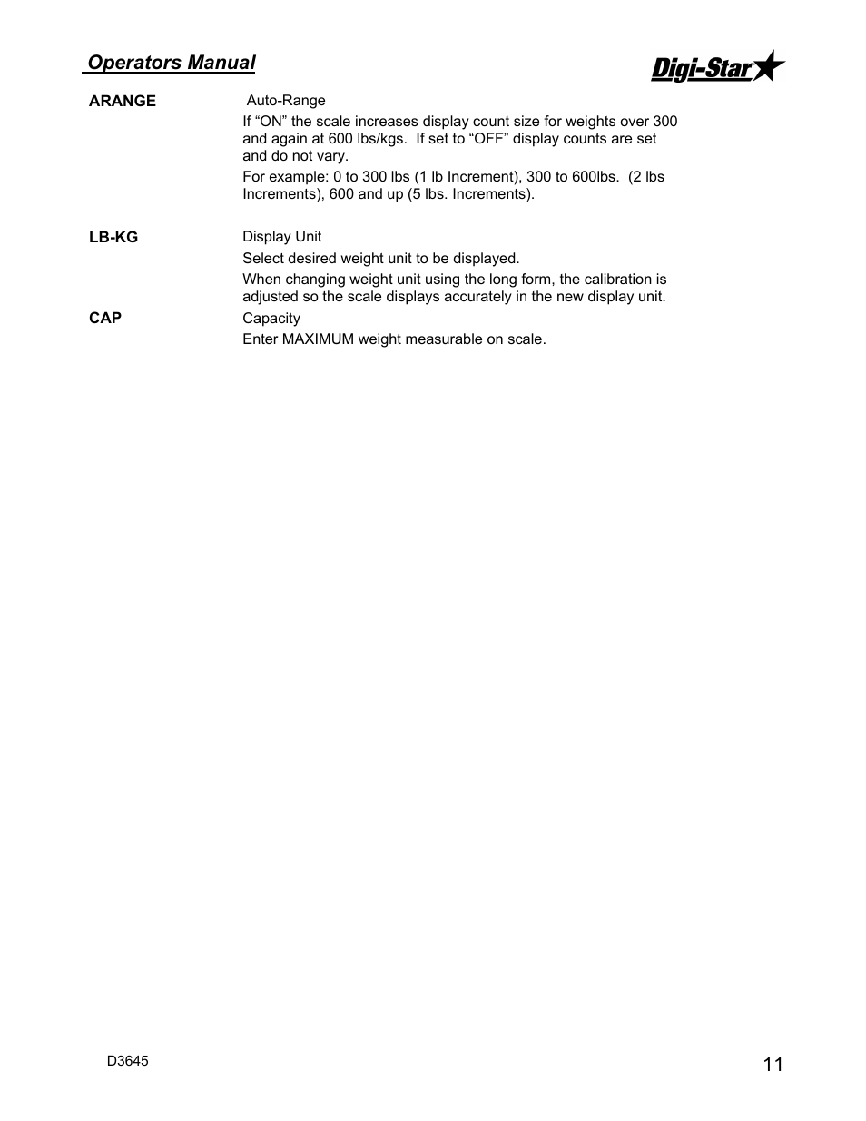 Operators manual | Digi-Star StockWeigh 550 EID User Manual | Page 15 / 38