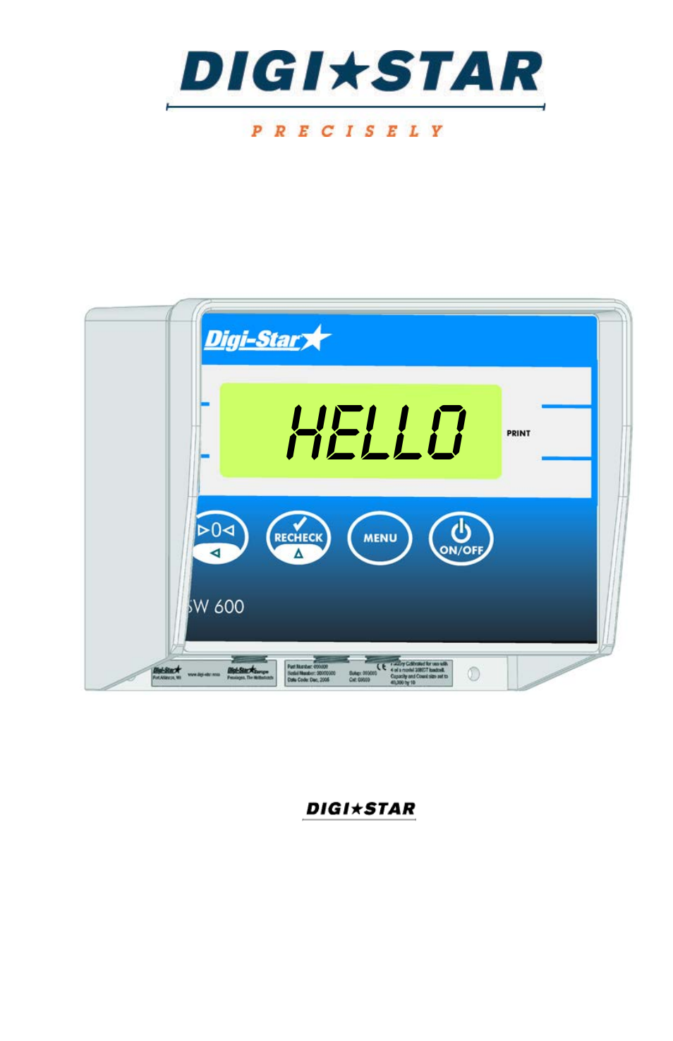 Digi-Star SW600 User Manual | 24 pages