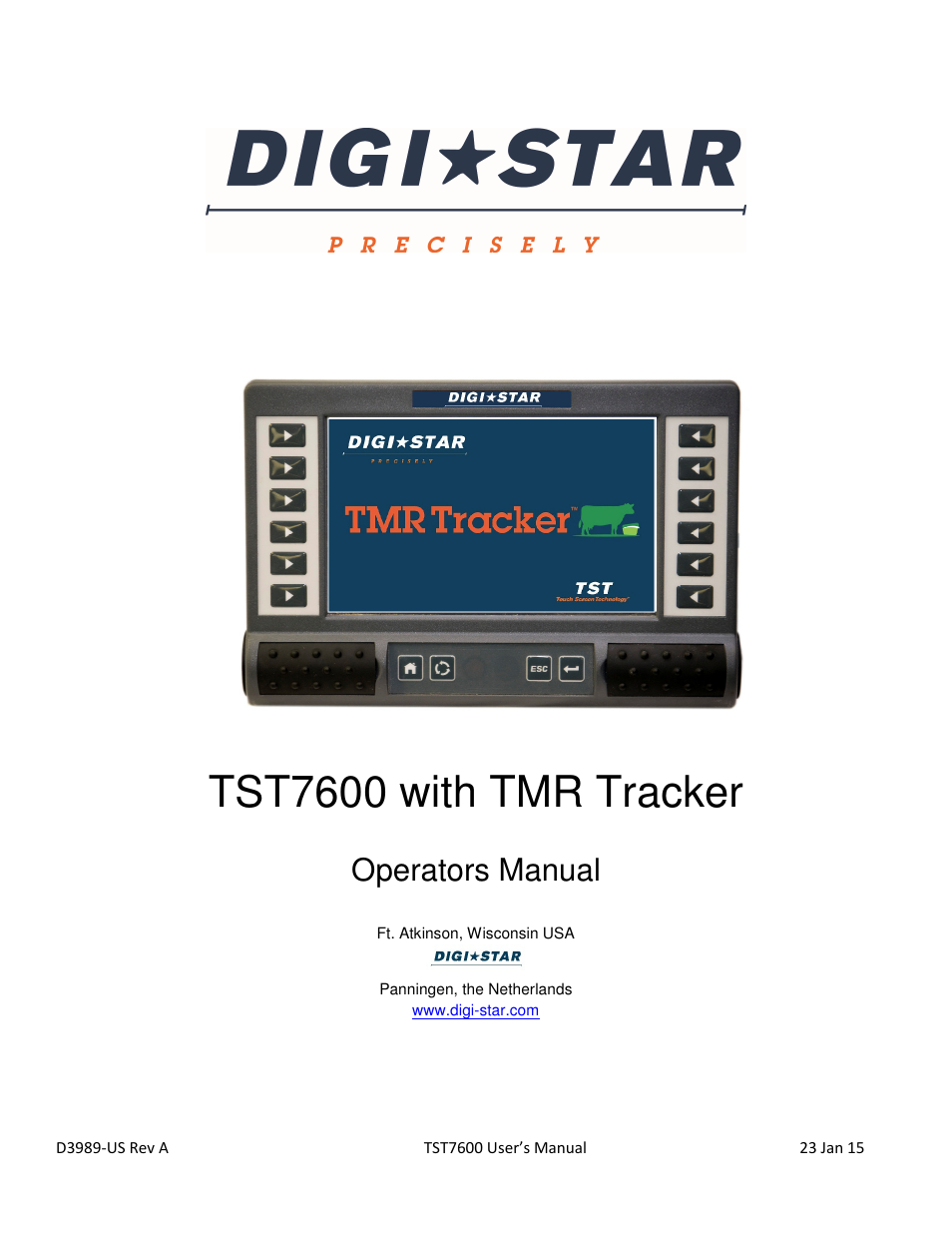 Digi-Star TST7600 with TMR Tracker User Manual | 51 pages