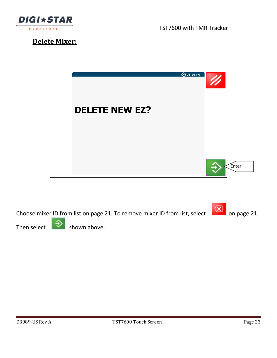 Delete mixer | Digi-Star TST7600 with TMR Tracker User Manual | Page 23 / 51