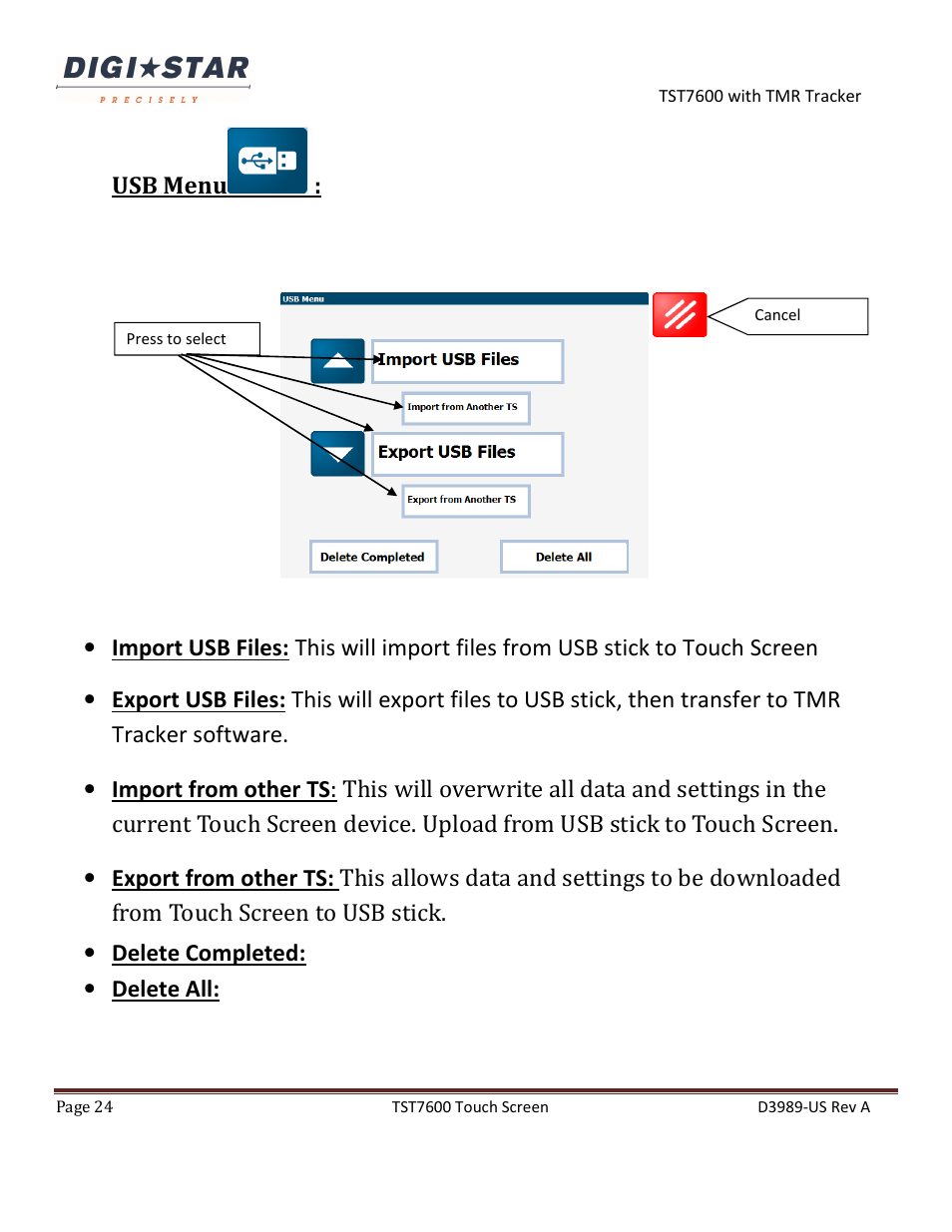 Digi-Star TST7600 with TMR Tracker User Manual | Page 24 / 51