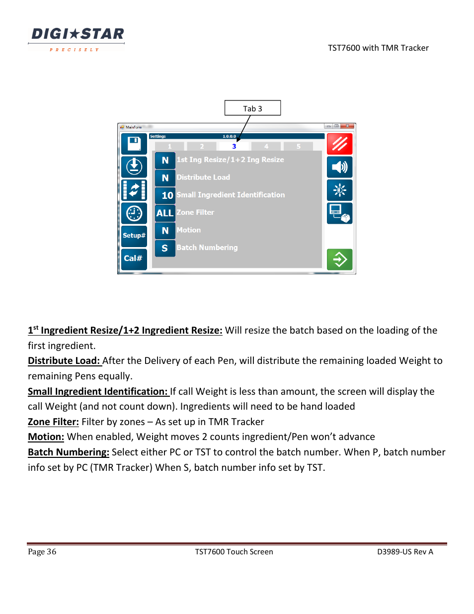 Digi-Star TST7600 with TMR Tracker User Manual | Page 36 / 51