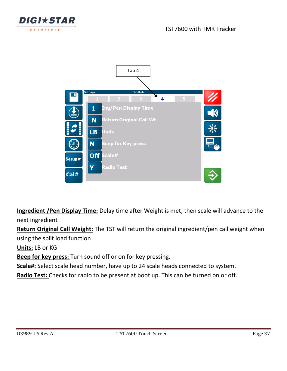 Digi-Star TST7600 with TMR Tracker User Manual | Page 37 / 51