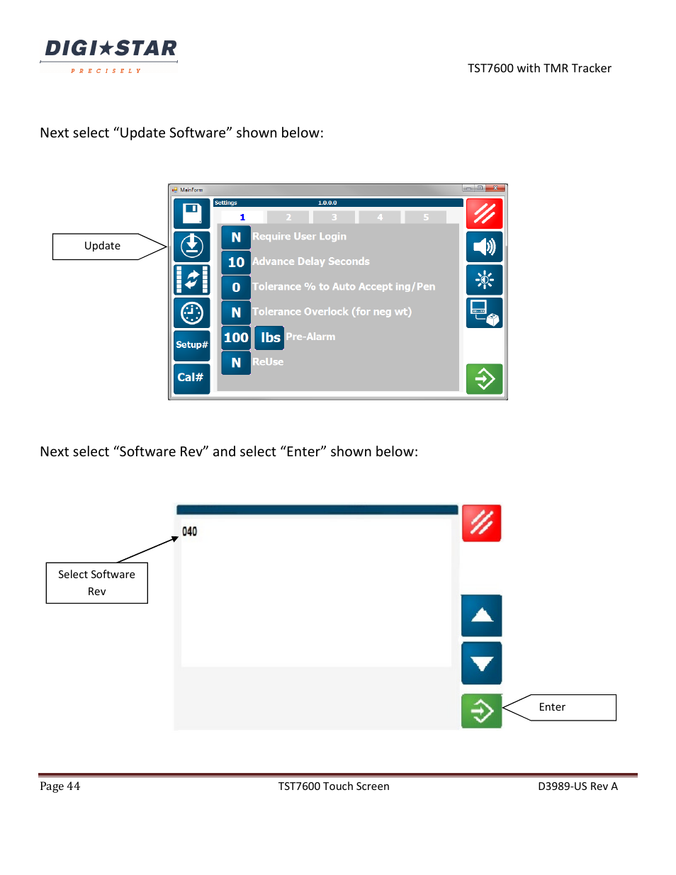 Digi-Star TST7600 with TMR Tracker User Manual | Page 44 / 51
