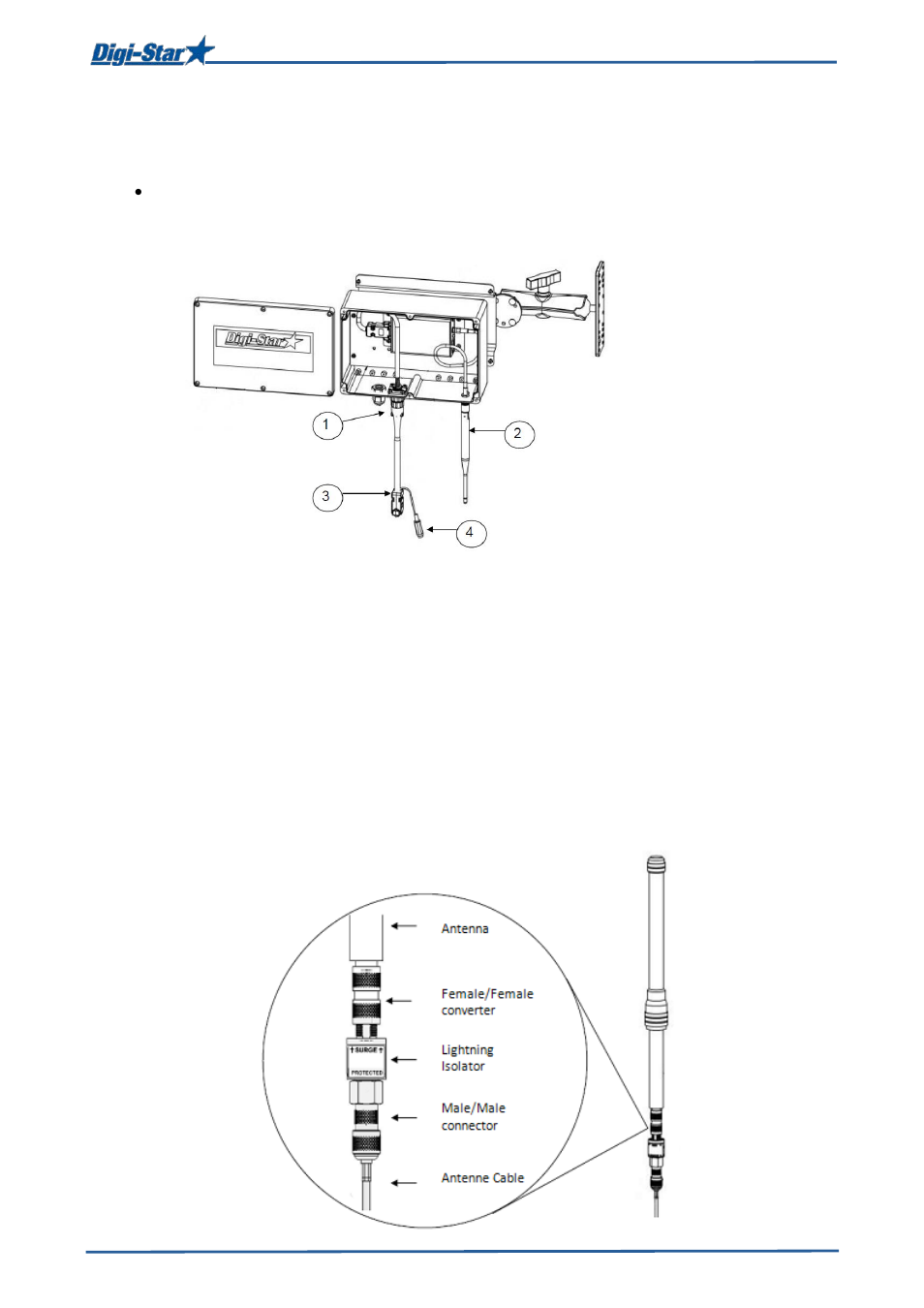 Base radio connections, High gain antenna, Base radio connections: high gain antenna | Digi-Star DataLink User Manual | Page 8 / 11