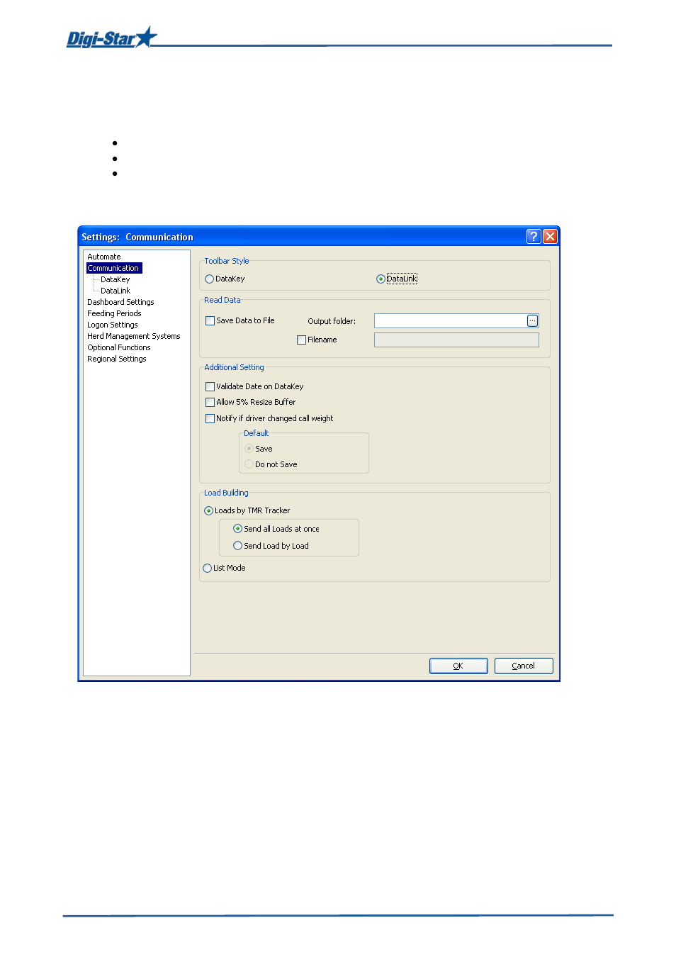 Setup tmr tracker software, Setup communication with base radio | Digi-Star DataLink User Manual | Page 9 / 11